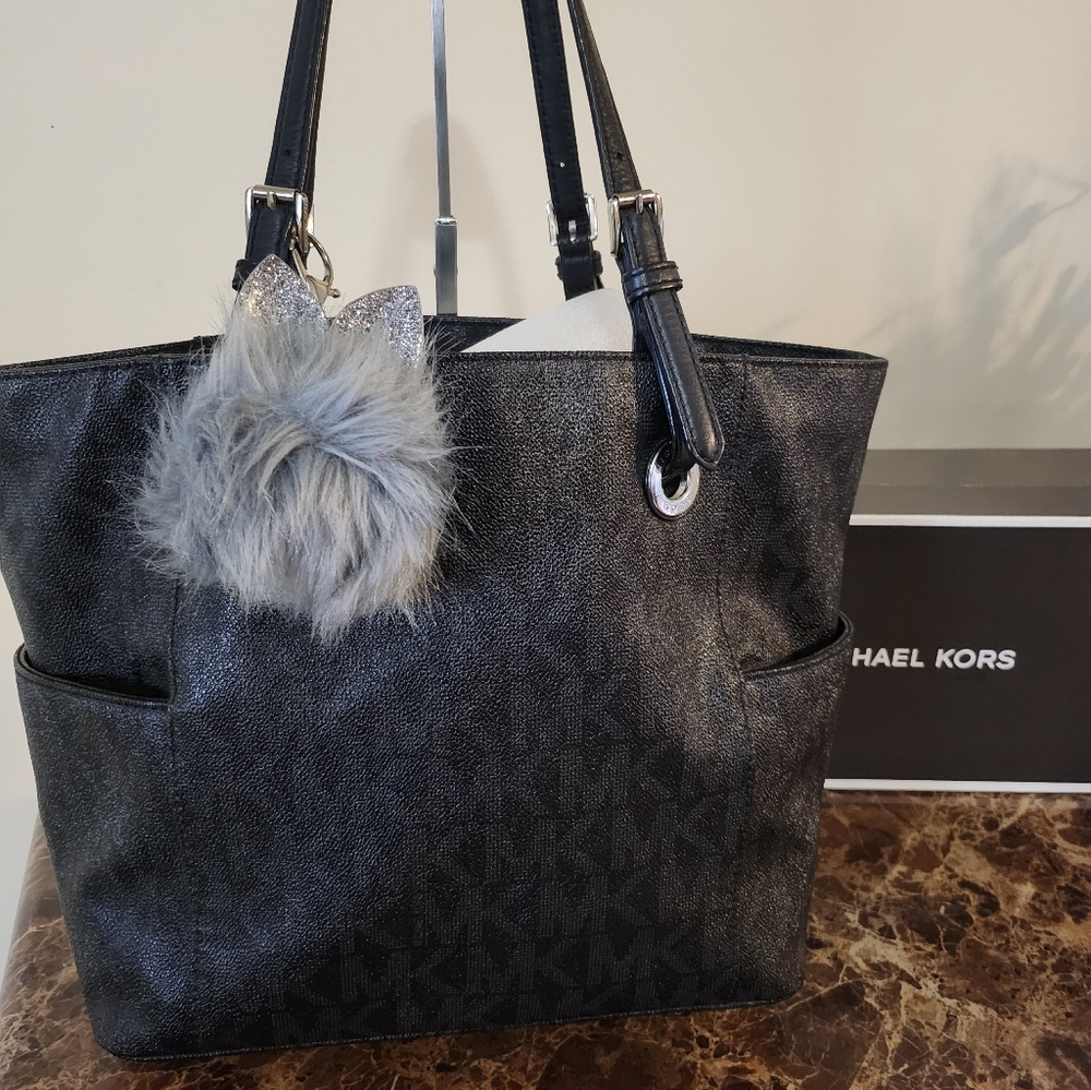 Michael Kors Black/Gray Monogram Tote GUC